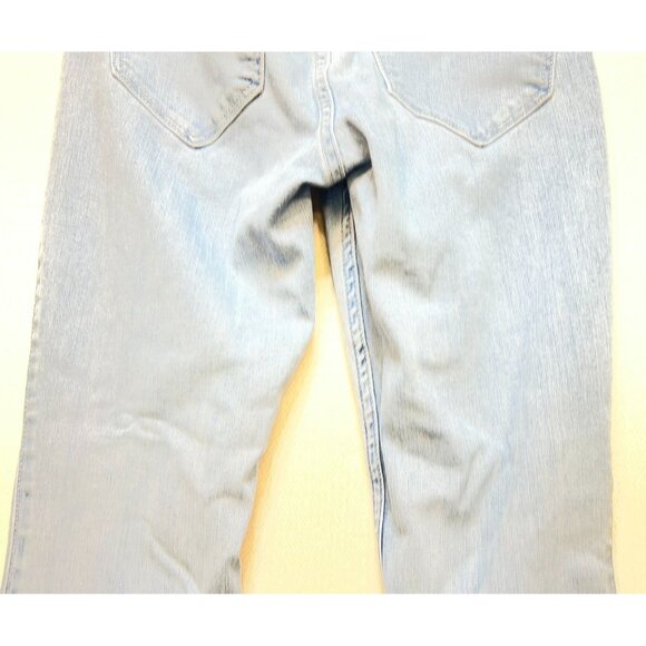 Hollister Junior High-Rise Flare Jeans 3R Blue Denim Light Wash Stretch Slit - Picture 9 of 10